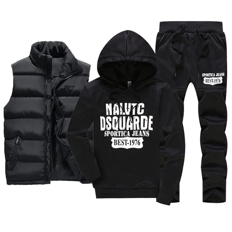 Chándal hombre de tres piezas chaleco, sudadera y pantalón