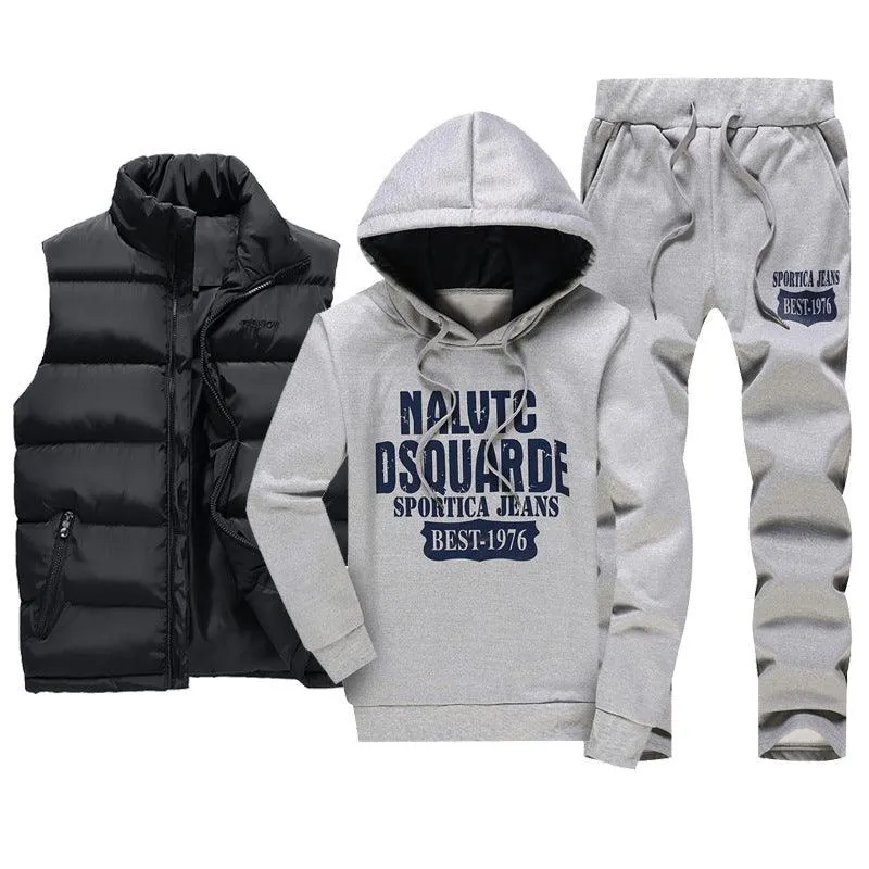 Chándal hombre de tres piezas chaleco, sudadera y pantalón