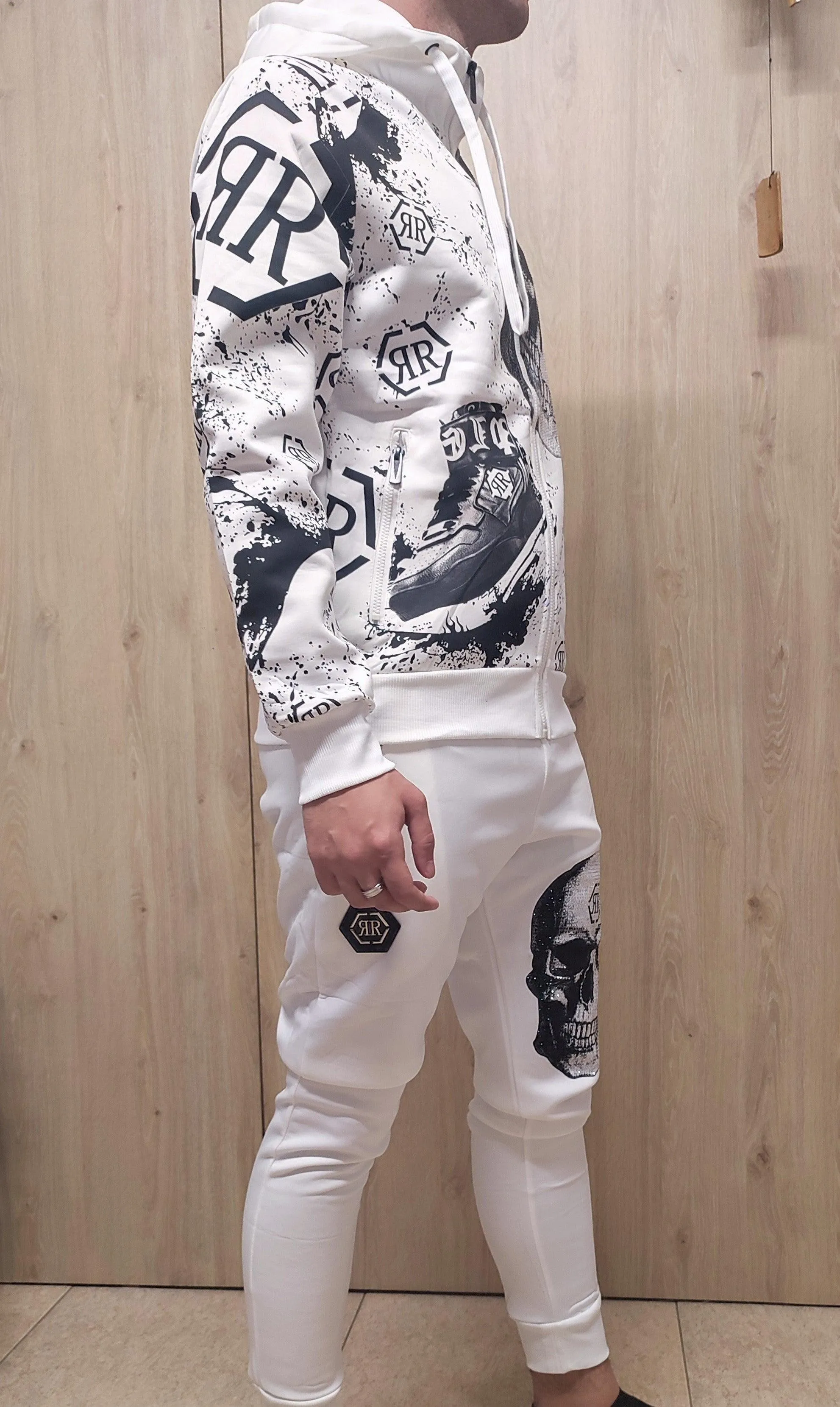 Chándal Silk Skim con piedras brillantes  blanco