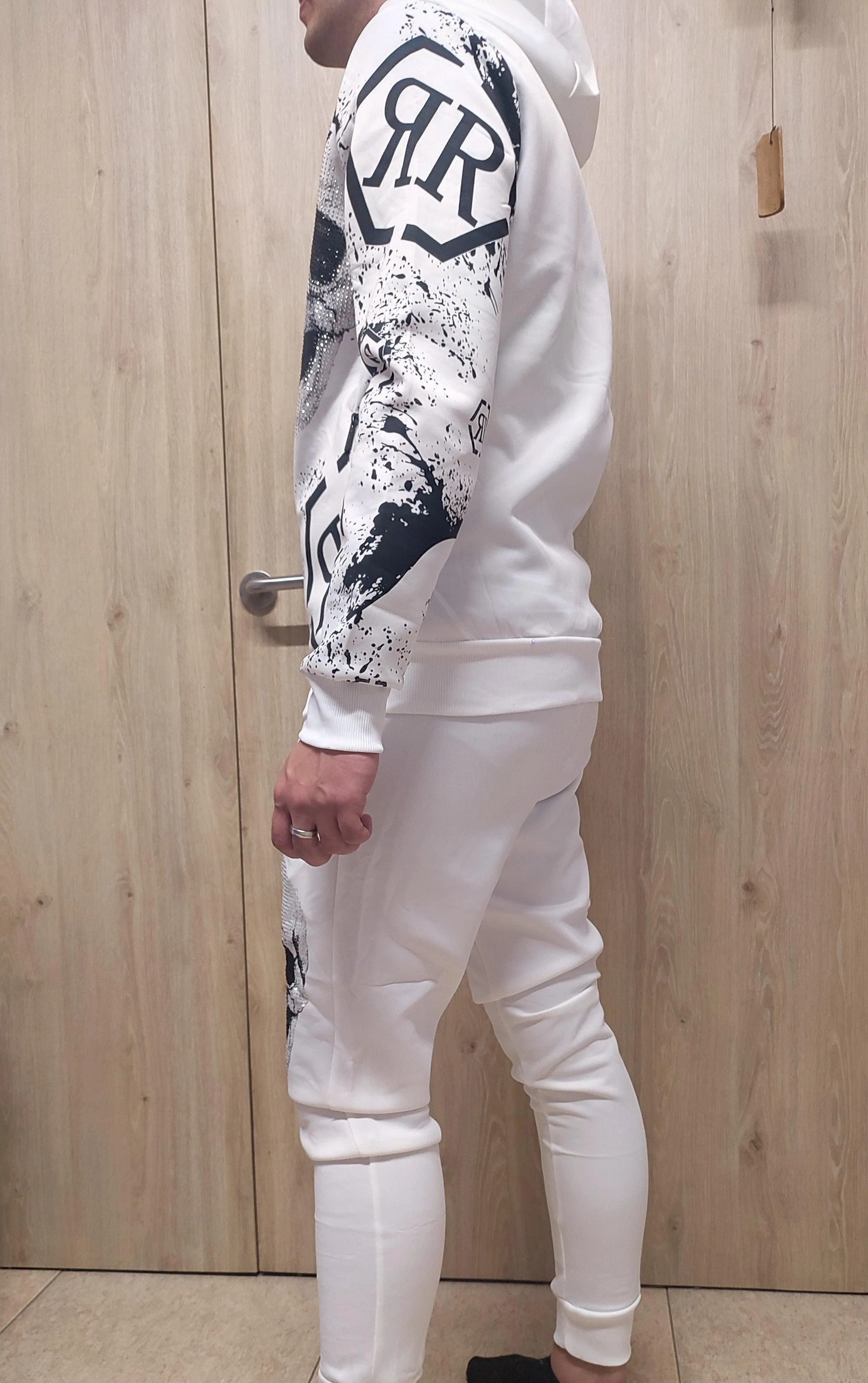 Chándal Silk Skim con piedras brillantes  blanco