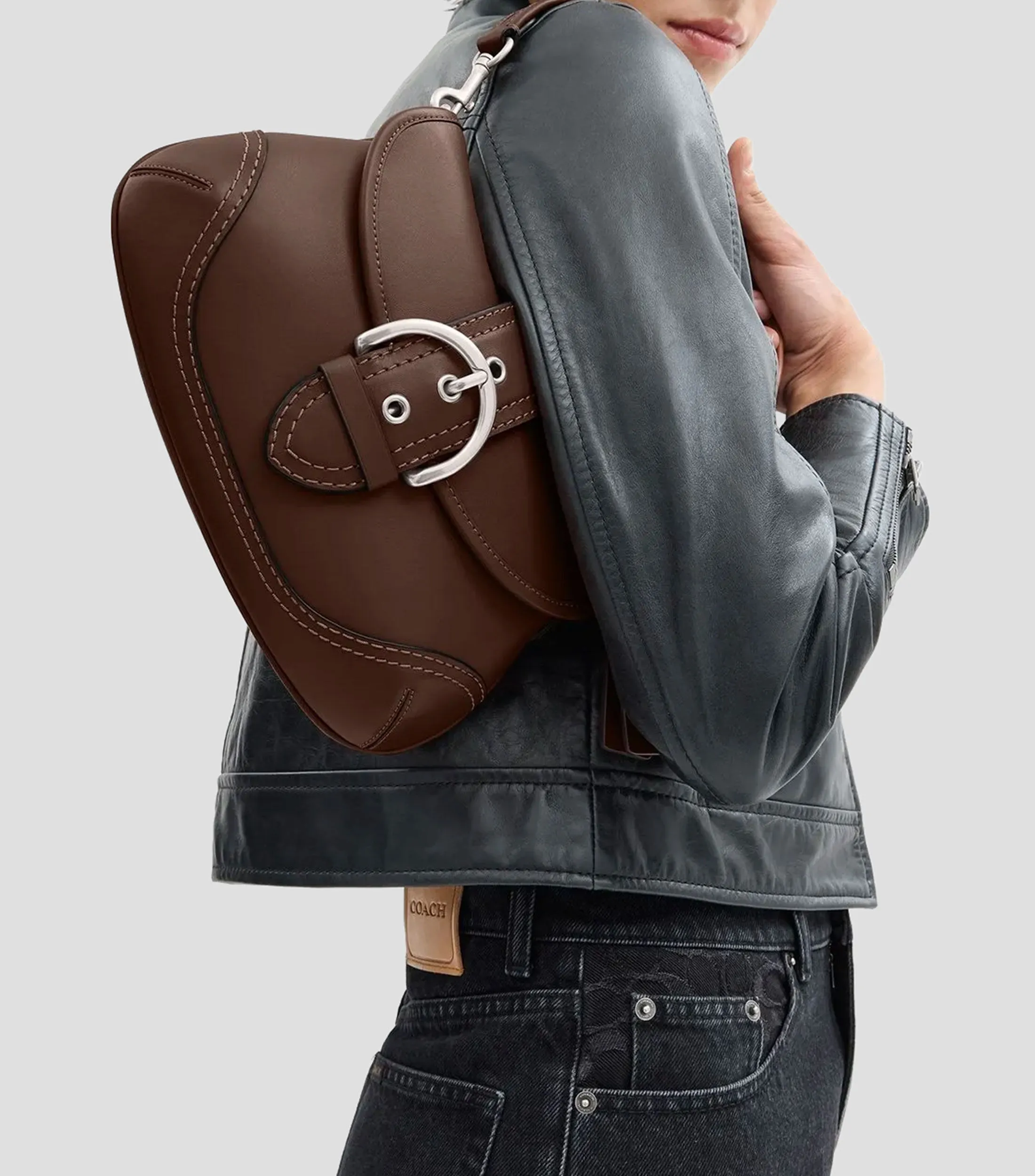 Coach Bolso shoulder café obscuro en piel Soho Mujer