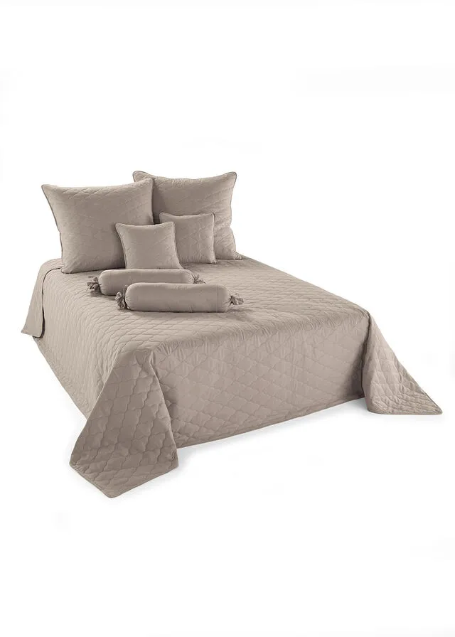 Colcha con acolchado taupe