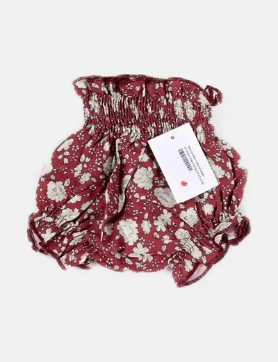 COLETAS Cubrepañal granate estampado floral