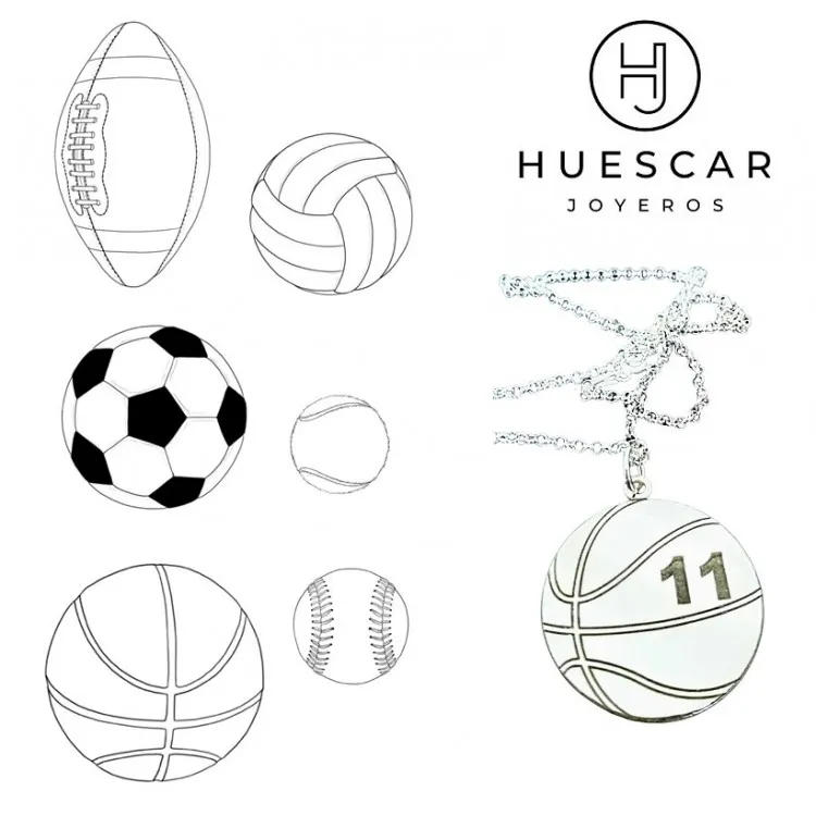 Colgante balón personalizado ( incluye cadena ) plata de ley