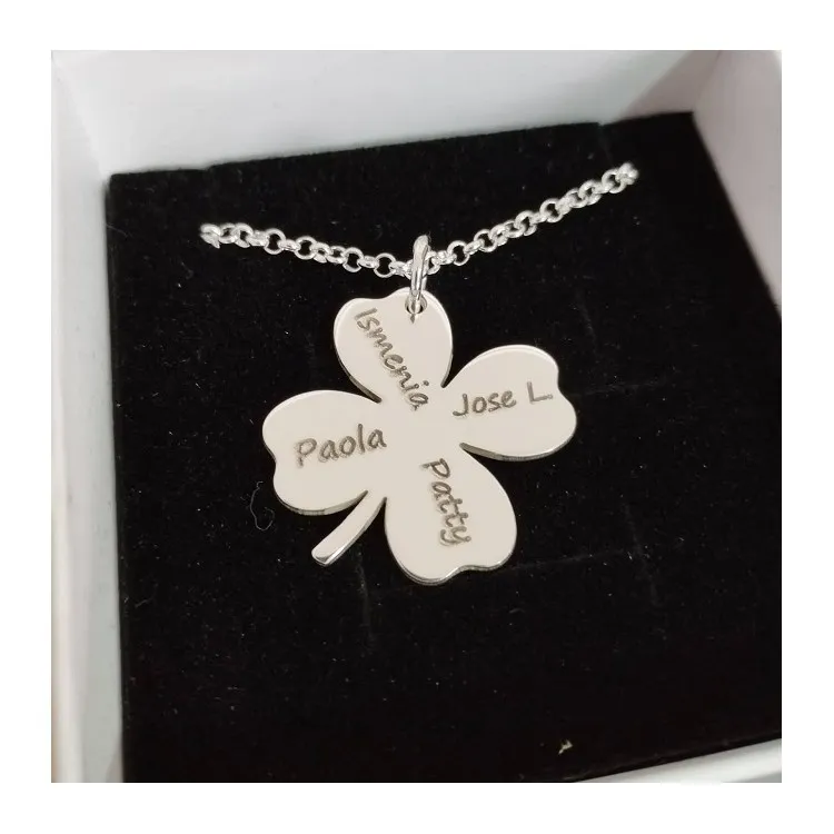 Colgante Trébol personalizado plata de ley