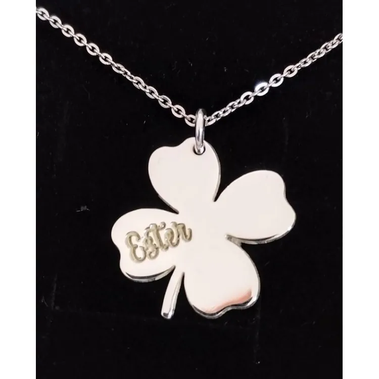 Colgante Trébol personalizado plata de ley