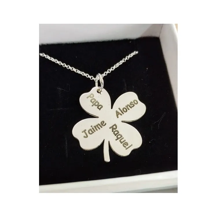 Colgante Trébol personalizado plata de ley