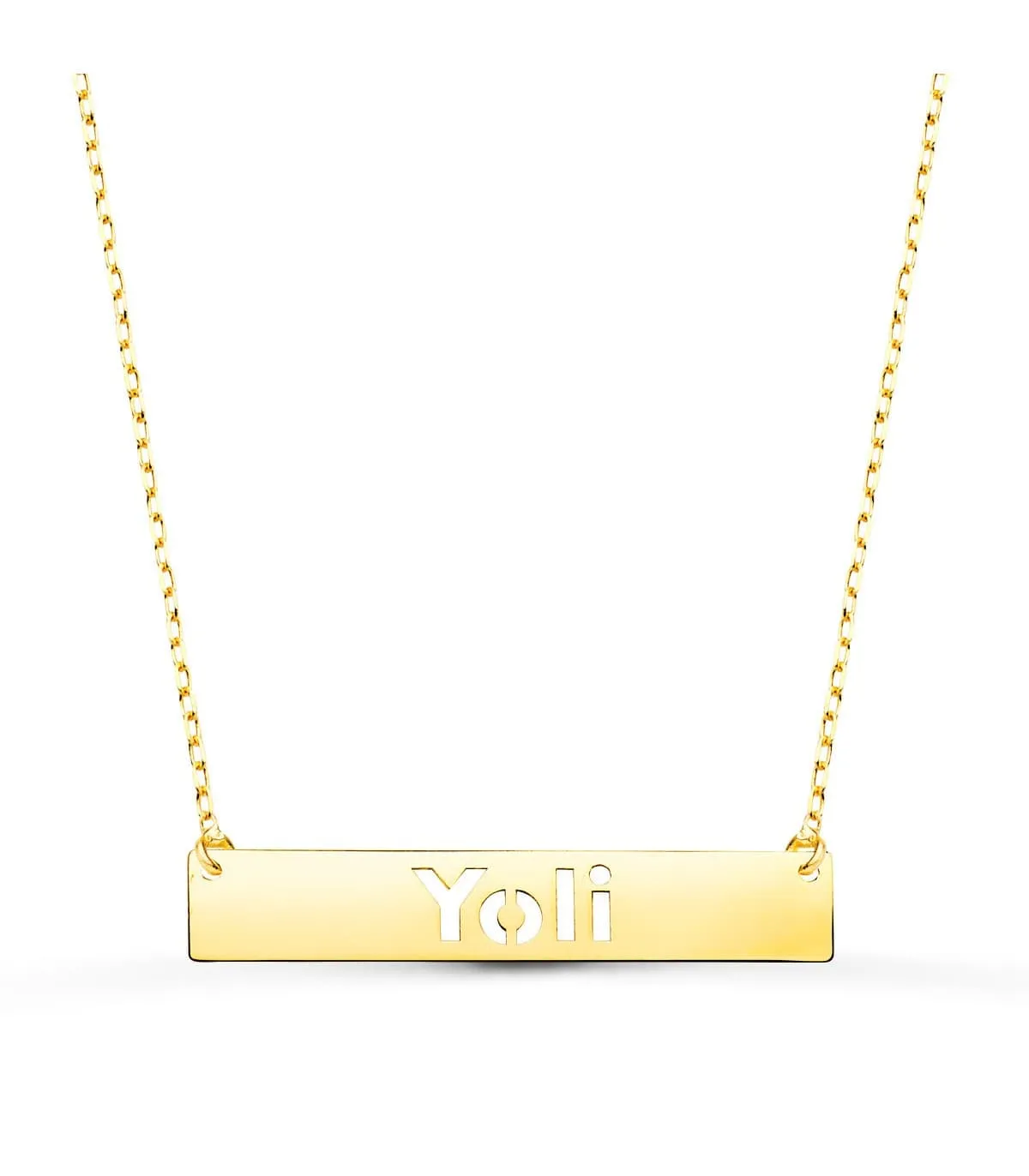 Collar nombre personalizado barra Oro Amarillo 18K S