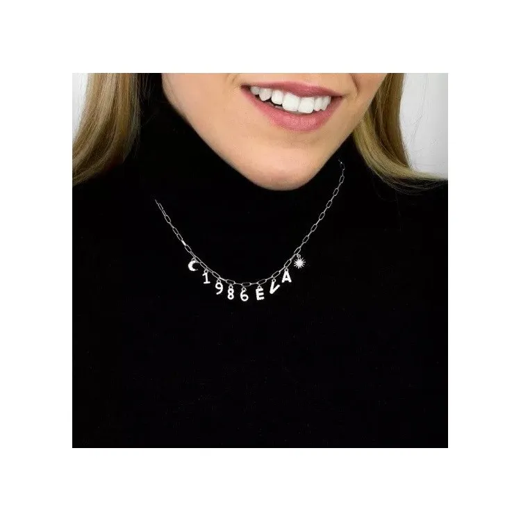 Collar personalizado con colgantes en plata de ley