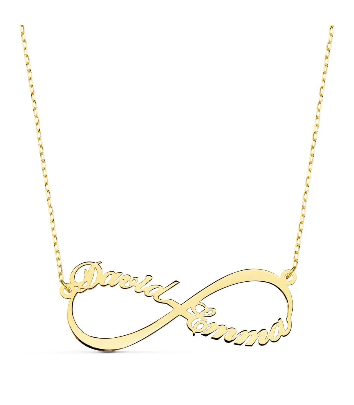 Collar personalizado infinito Oro 18K Dos nombres