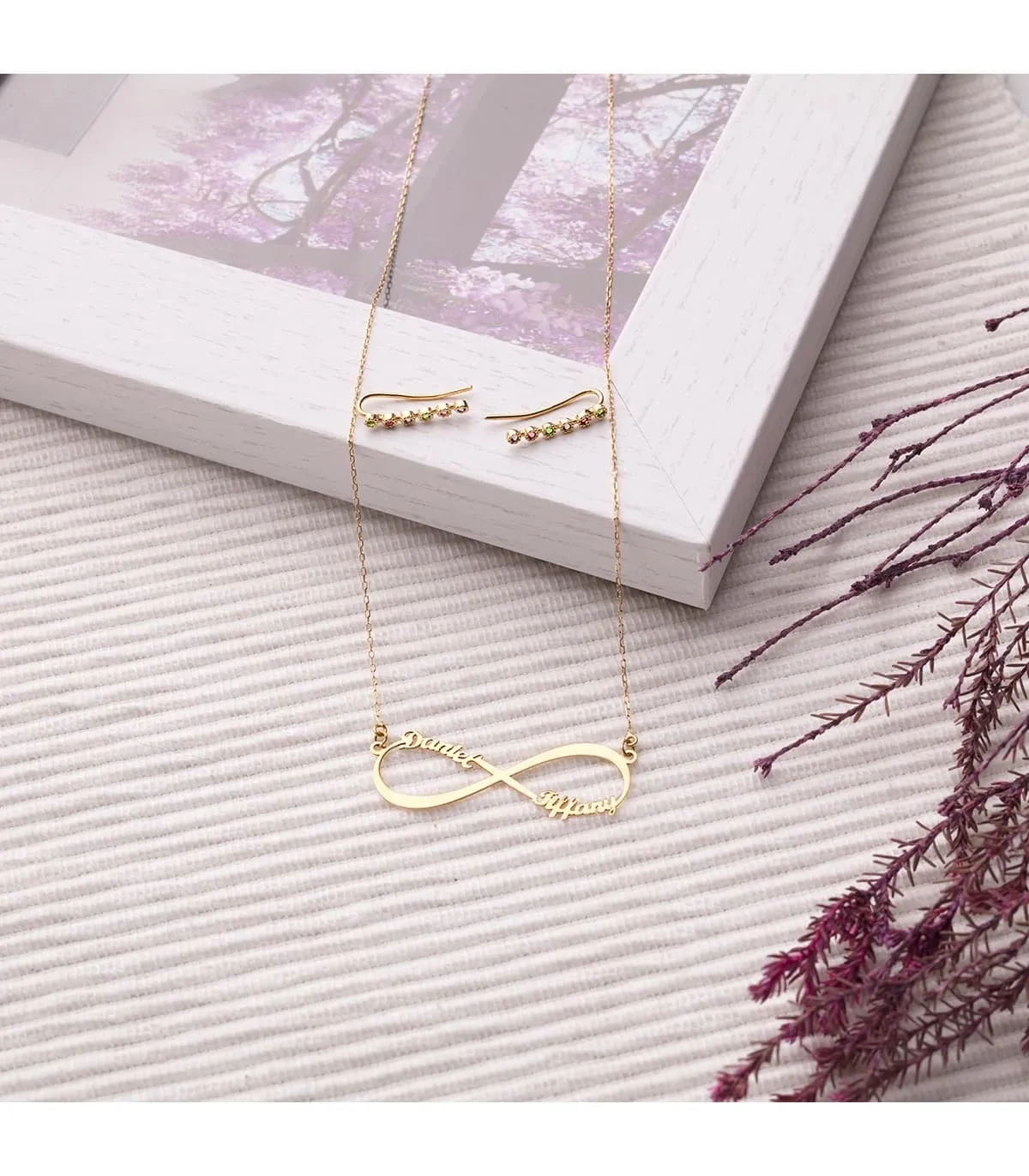 Collar personalizado infinito Oro 18K Dos nombres