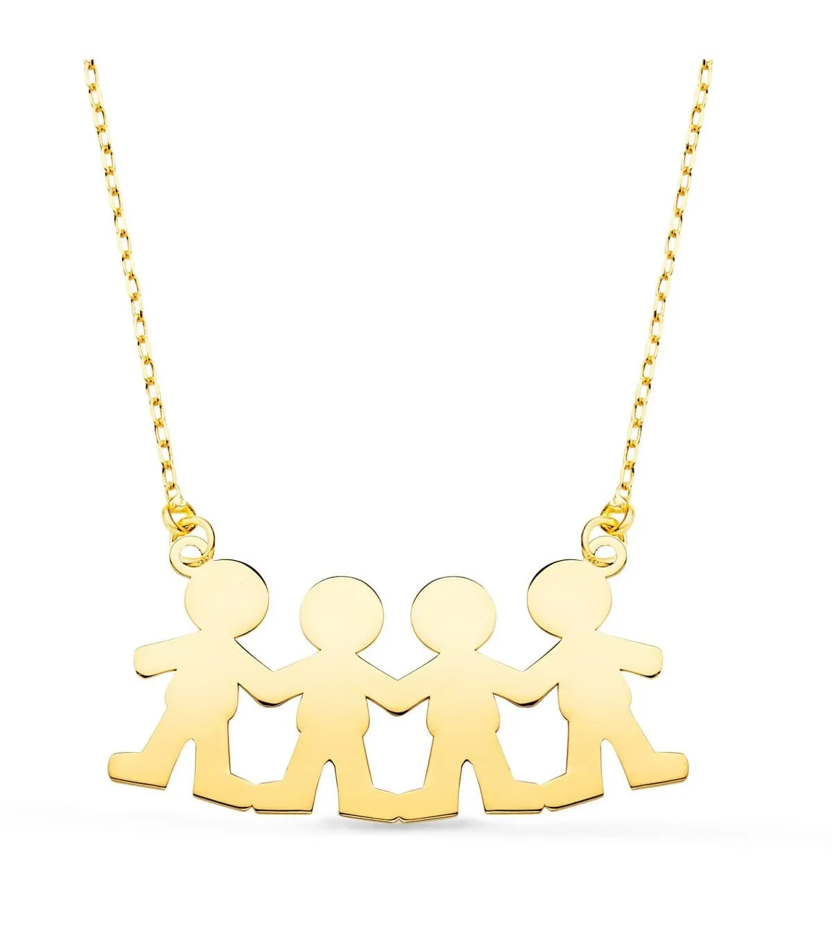 Collar personalizado silueta 4 niños Oro 18K