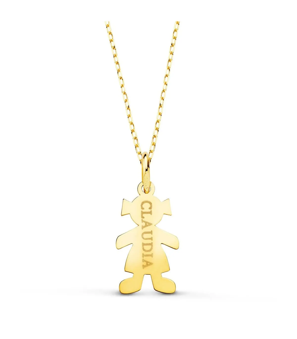 Collar personalizado silueta niña Oro 18K