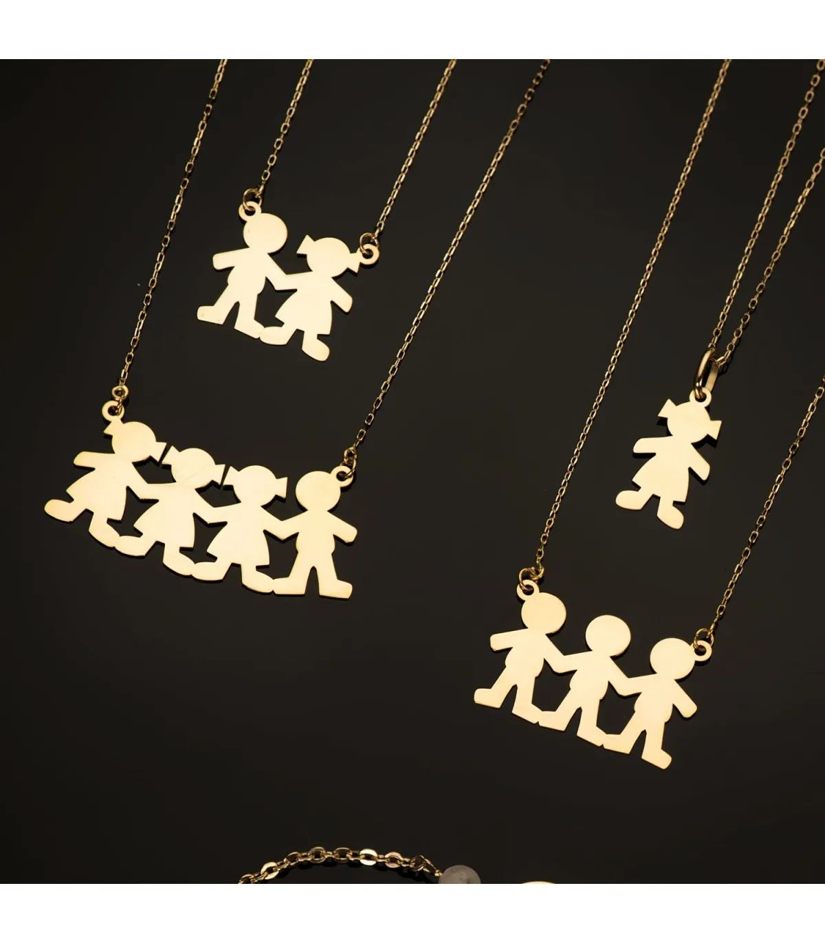 Collar personalizado silueta niño y niña Oro 18K