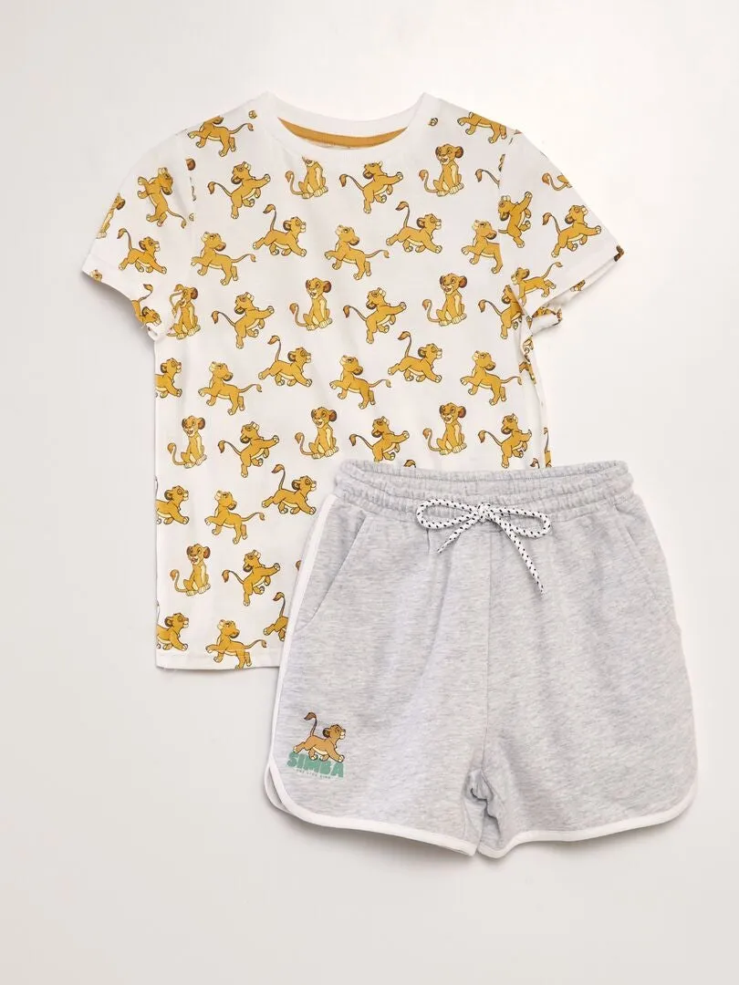 CONJUNTO DE CAMISETA + SHORT 'SIMBA'  2 PIEZAS  BEIGE
