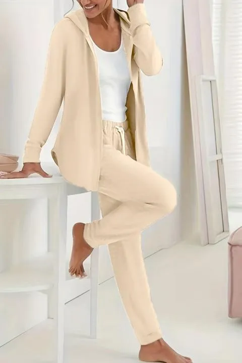 Conjunto de chándal con cremallera, beige