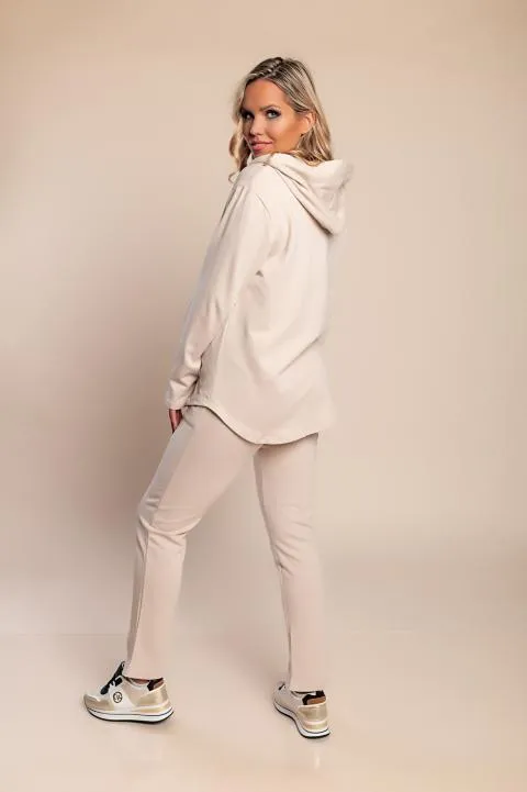 Conjunto de chándal con cremallera, beige