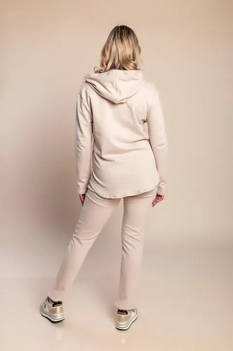 Conjunto de chándal con cremallera, beige