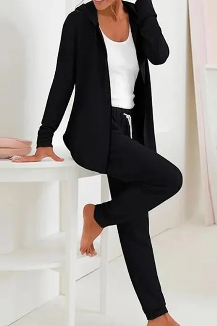 Conjunto de chándal con cremallera, negro