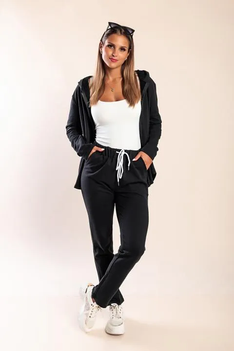 Conjunto de chándal con cremallera, negro