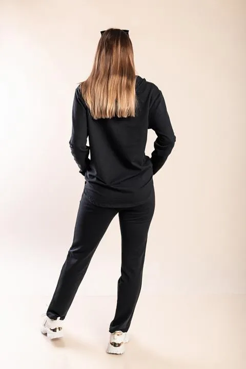 Conjunto de chándal con cremallera, negro