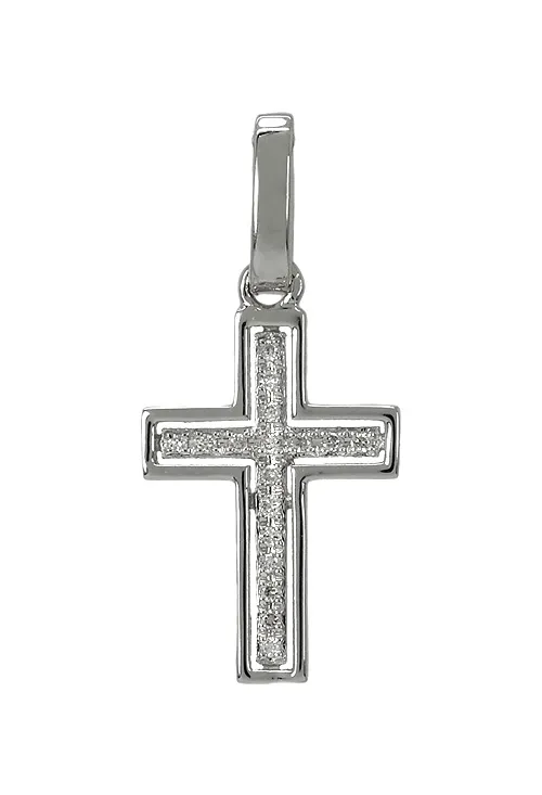 CRUZ ORO BLANCO 18 KTES CON DIAMANTES 243_61500049
