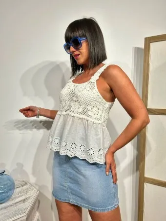 Cuerpo Crochet CHIANA Blanco