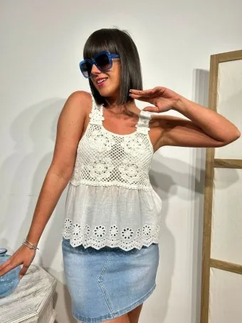 Cuerpo Crochet CHIANA Blanco