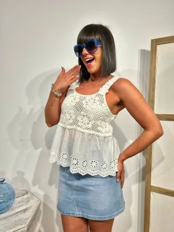 Cuerpo Crochet CHIANA Blanco