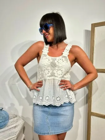 Cuerpo Crochet CHIANA Blanco