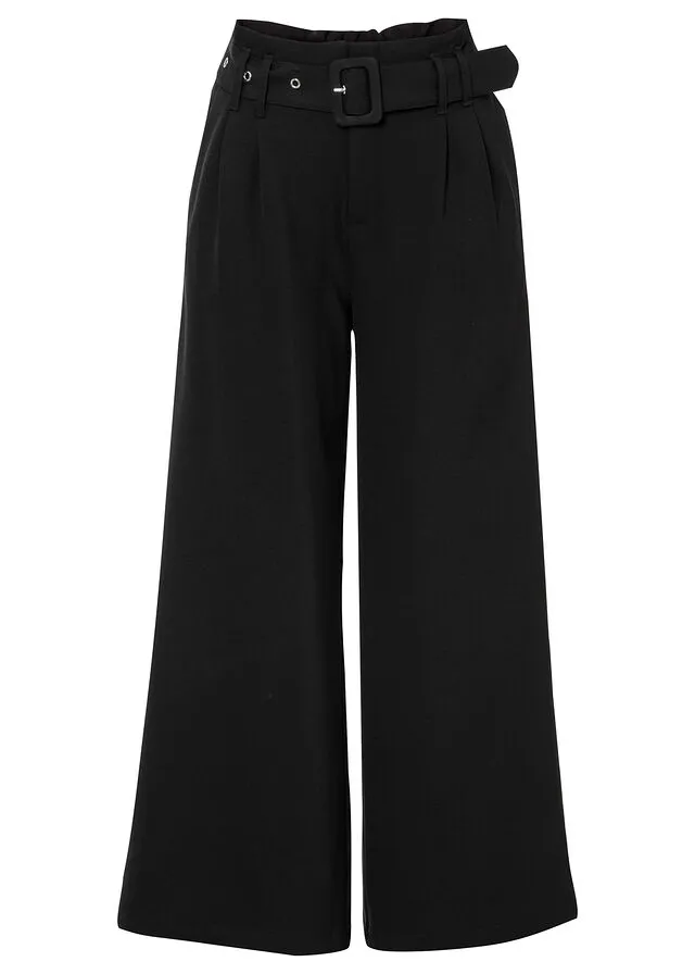 Culotte con cinturón Negro