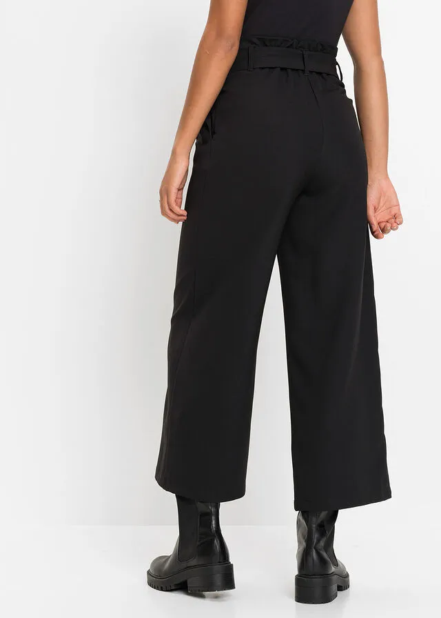 Culotte con cinturón Negro