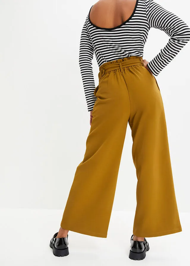 Culotte con cinturón Verde tierra