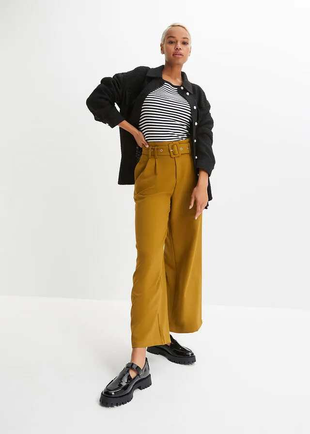 Culotte con cinturón Verde tierra