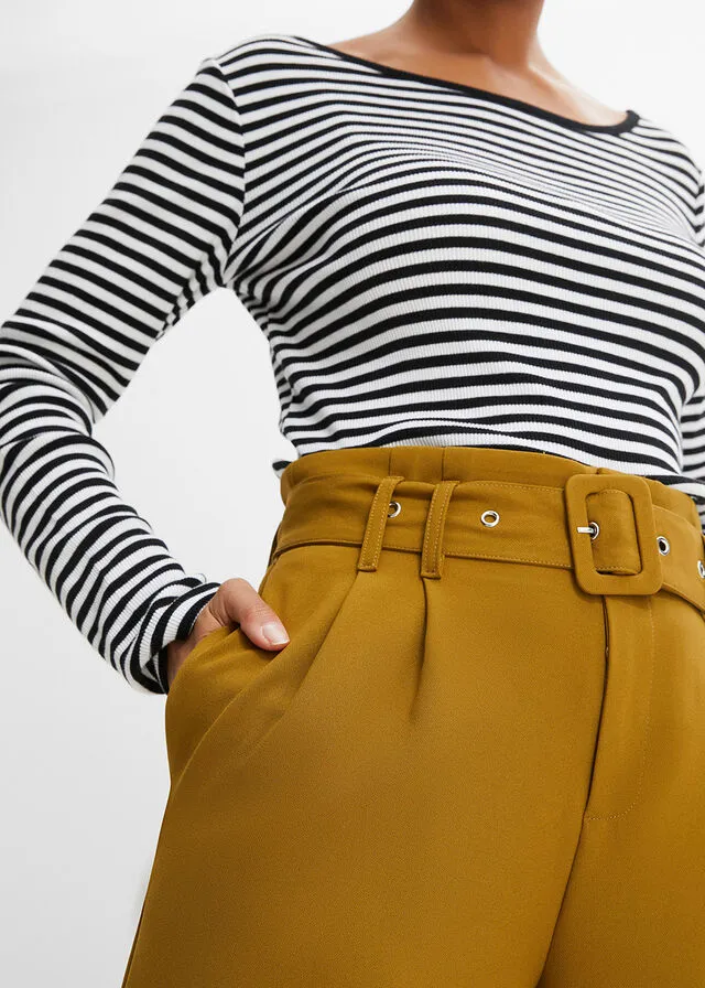 Culotte con cinturón Verde tierra