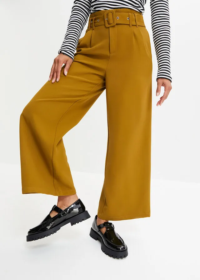 Culotte con cinturón Verde tierra