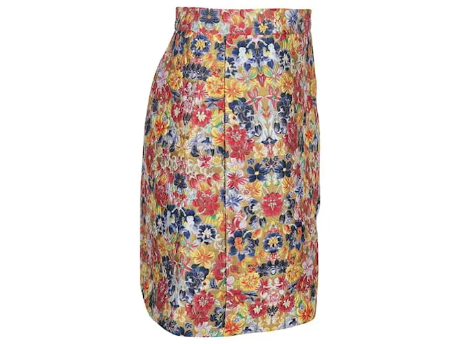 Céline Minifalda de brocado floral Celine en poliéster multicolor 