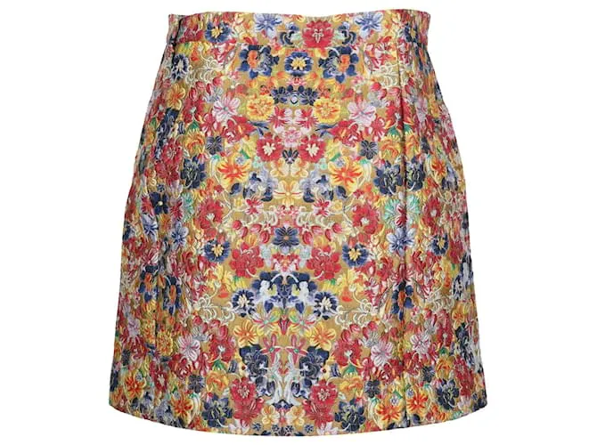 Céline Minifalda de brocado floral Celine en poliéster multicolor 
