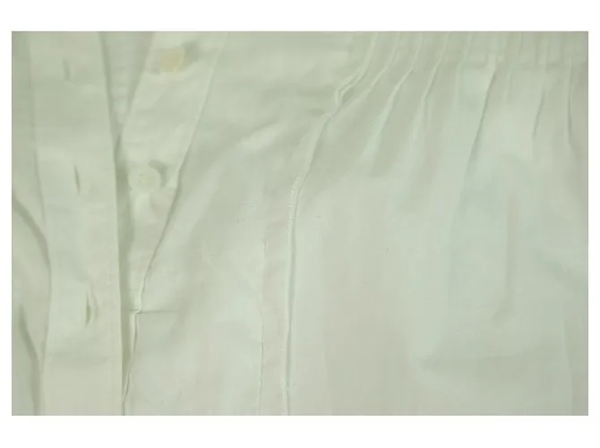 Diane Von Furstenberg DVF KAY camiseta blanca tipo túnica con botones y pliegues en la espalda 8 Blanco 