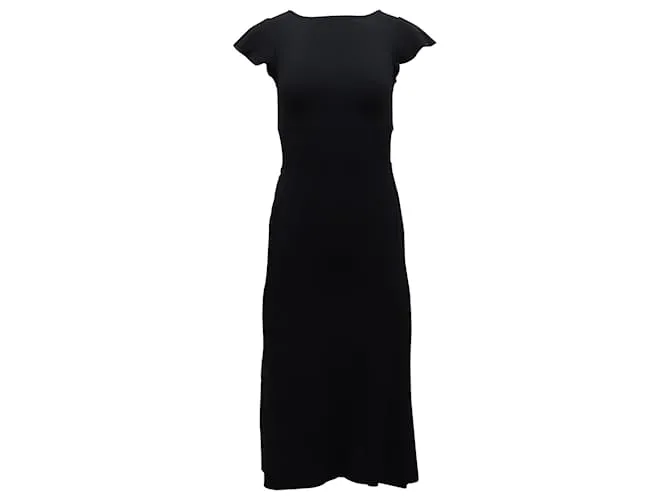 Diane Von Furstenberg Vestido con espalda recortada Lourdes en triacetato negro 