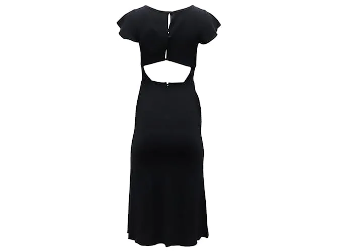 Diane Von Furstenberg Vestido con espalda recortada Lourdes en triacetato negro 