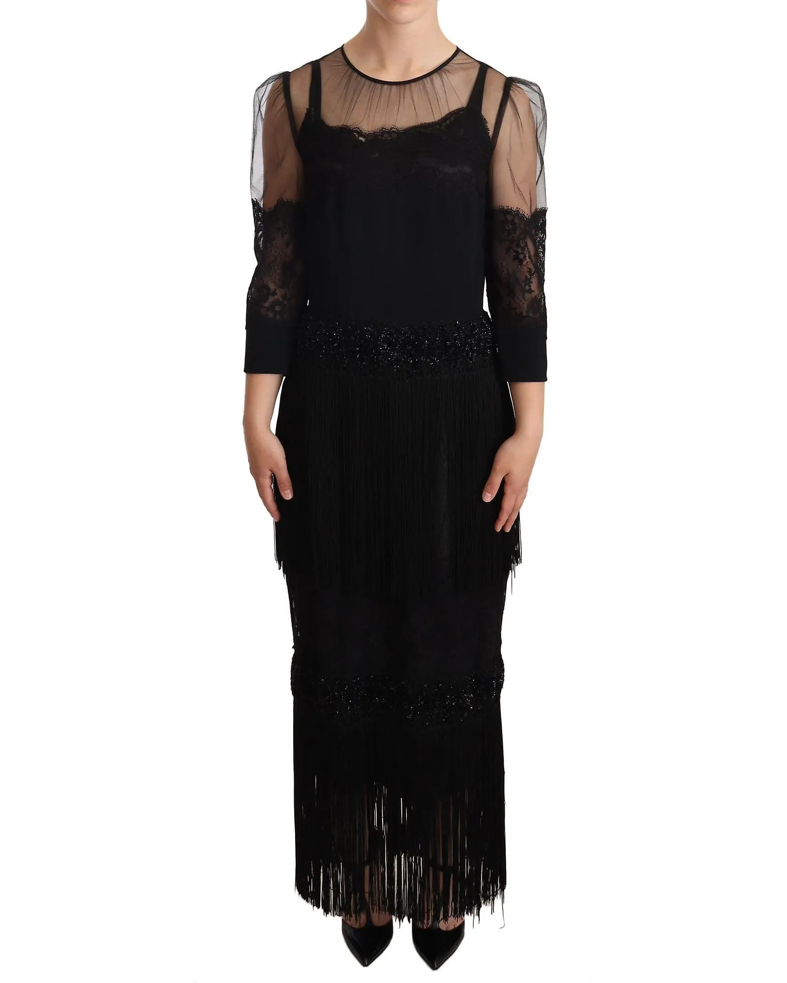 Dolce & Gabbana Gorgeous Sheer Floral Lace Maxi Dress