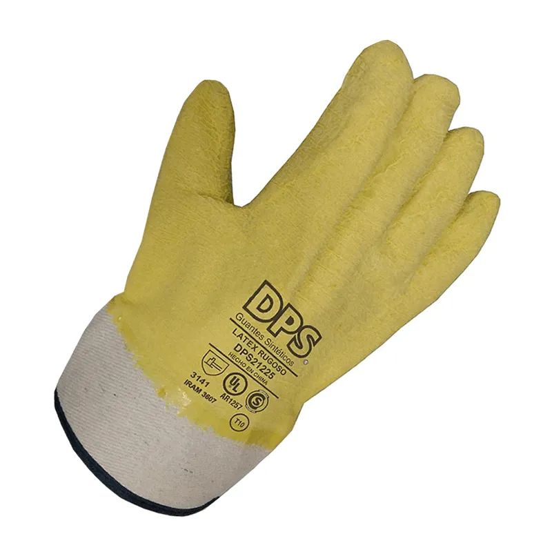 DPS GUANTES LÁTEX RUGOSO DORSO COMPLETO PUÑO LONA TALLE 10 (21225)