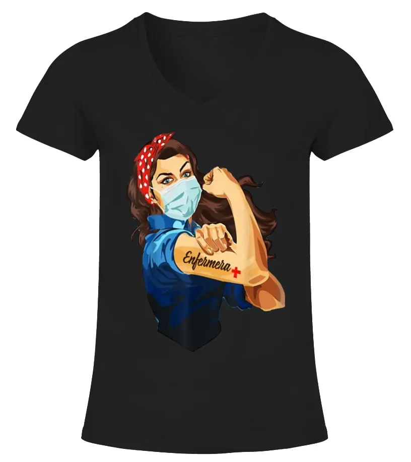 Enfermera Camiseta cuello pico Mujer