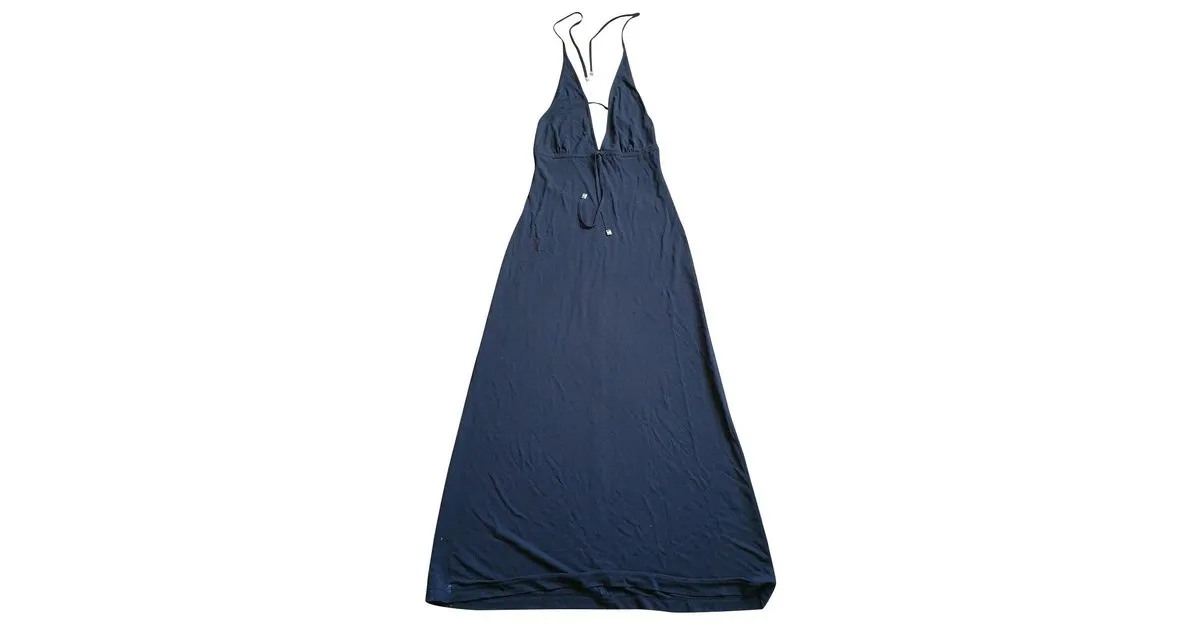 Escada Maxidress negro de espalda baja 