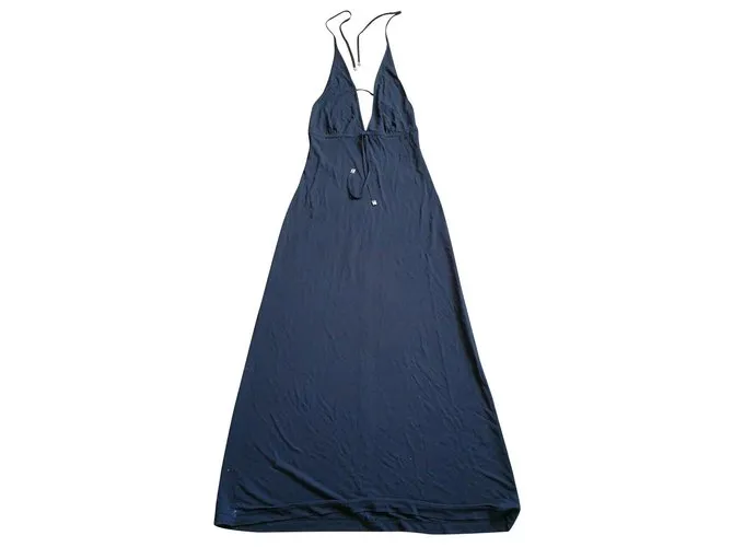 Escada Maxidress negro de espalda baja 