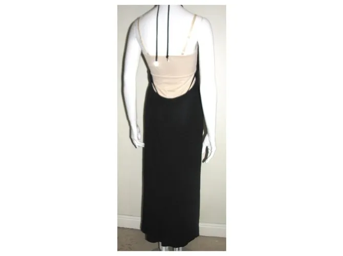 Escada Maxidress negro de espalda baja 