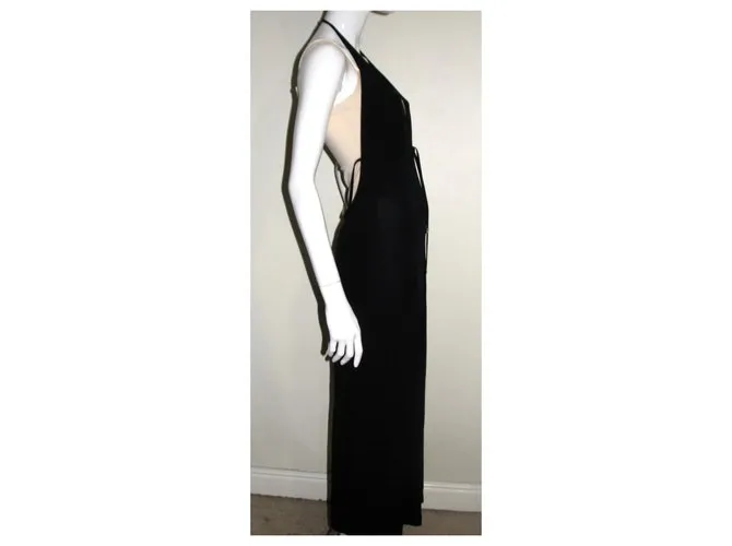 Escada Maxidress negro de espalda baja 
