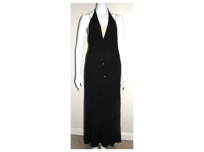 Escada Maxidress negro de espalda baja 