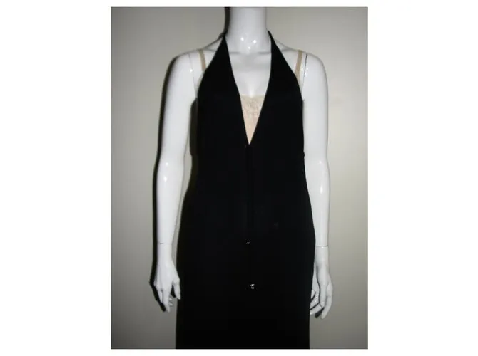 Escada Maxidress negro de espalda baja 